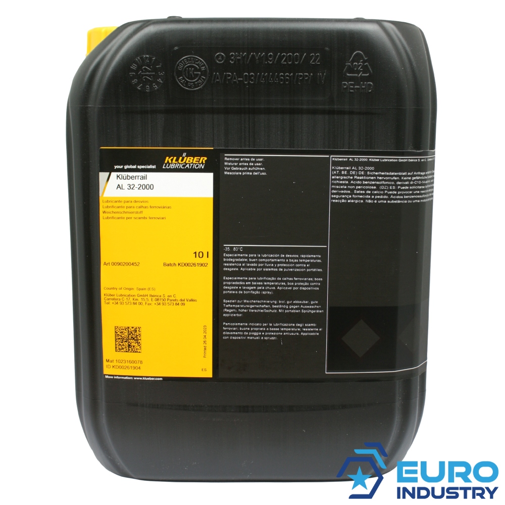 pics/Kluber/Copyright EIS/canister/Klüberrail AL 32-2000/kluberrail-al-32-2000-biodegradable-lubricant-for-railway-switches-10l-002.jpg